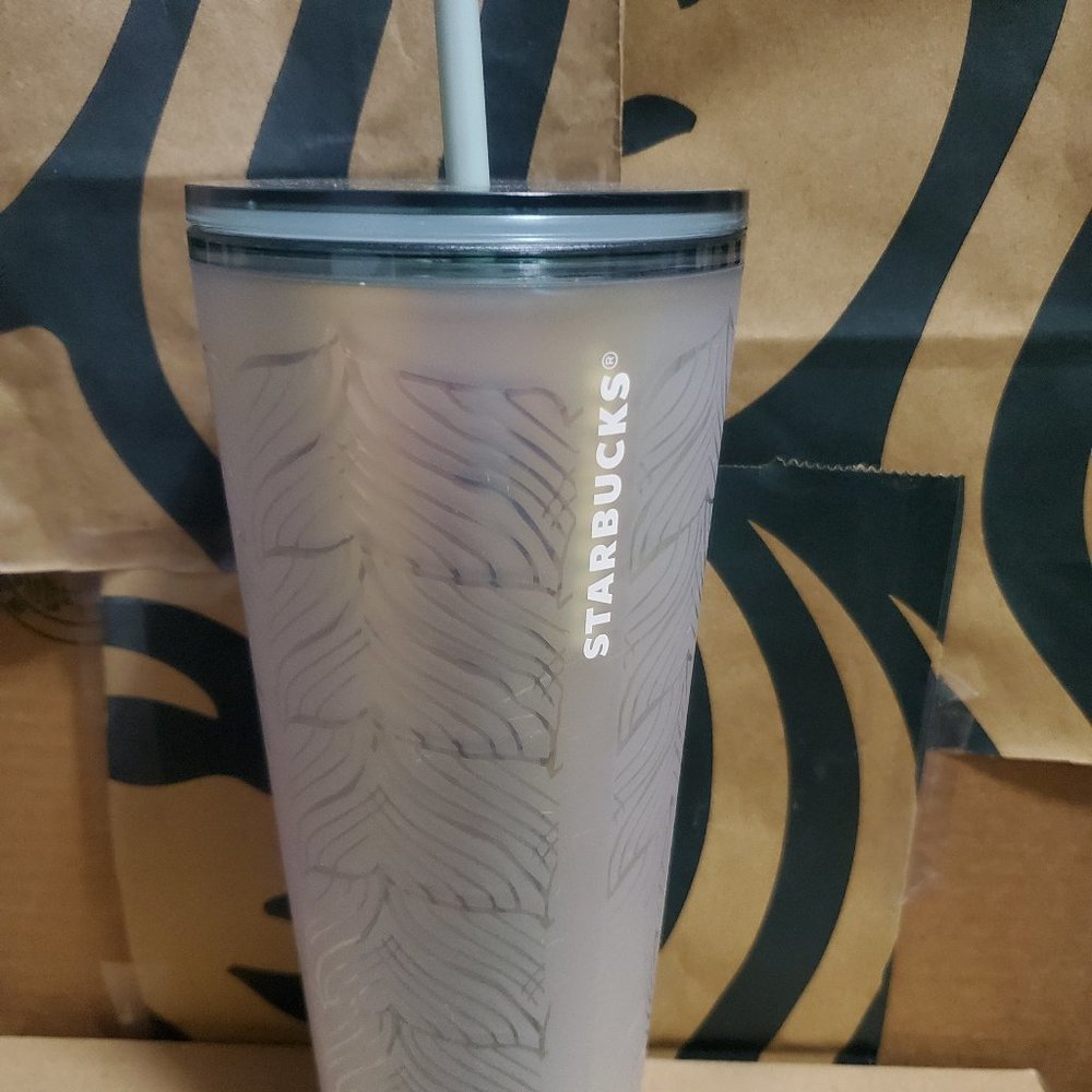 Starbucks 50th Anniversary Frosted Sirens Tail Cup BRAND NEW 24 oz